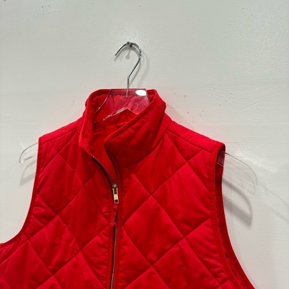 J. Crew Factory Puffer Vest wSnap Pockets Red Small - Picture 4 of 9